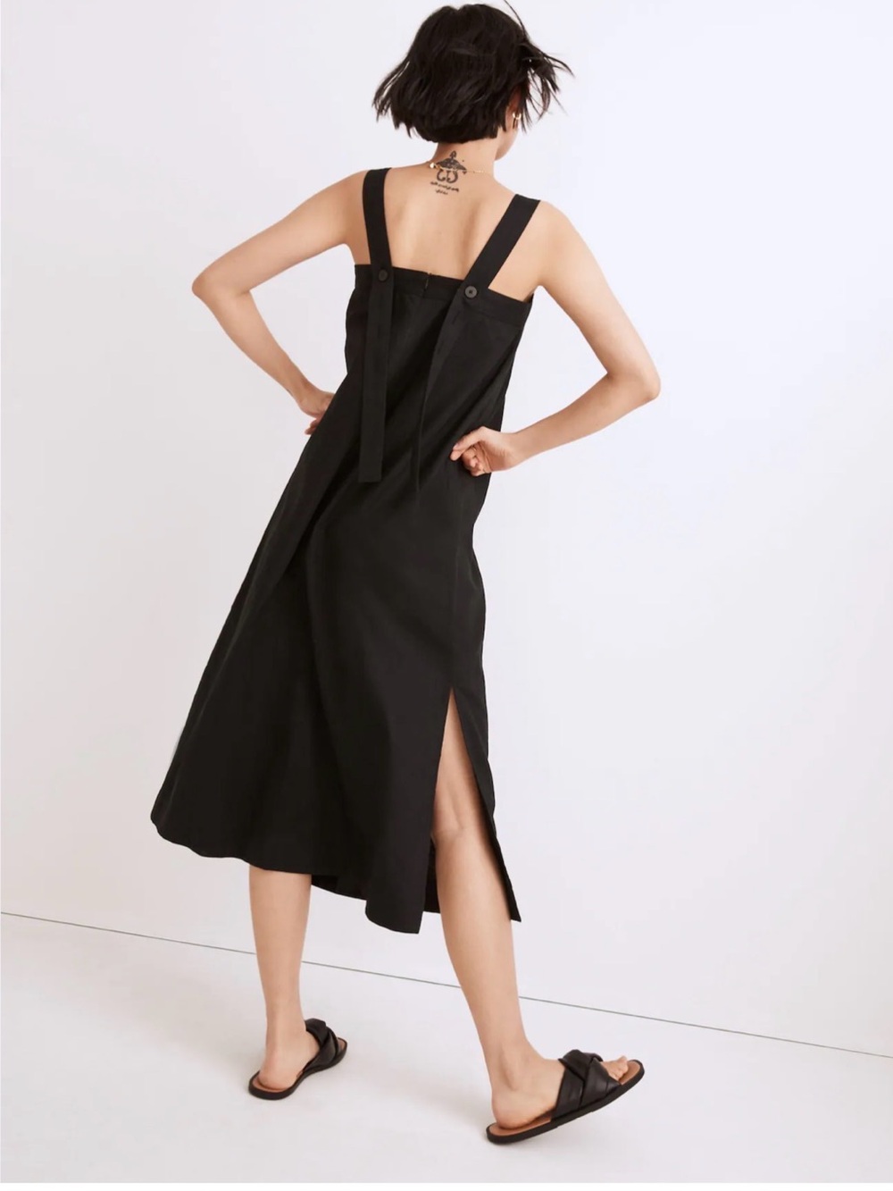 Madewell Linen-Cotton Princess-Seamed Midi Dress Size XXS